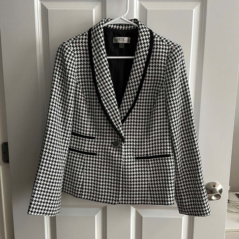 Houndstooth Pattern Blazer - image 1
